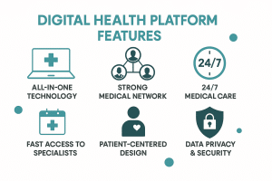 digital health platform features infographic