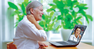 Old Woman take online consultation